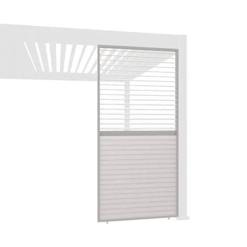 Weide Horizontale Lamellenwand mit verstellbaren Lamellen Paneel Zubehör für Weide Pergola | Aluminium | Sand | 3 Breiten | Flexibler Sichtschutz und optimale Luftzirkulation - 93 cm