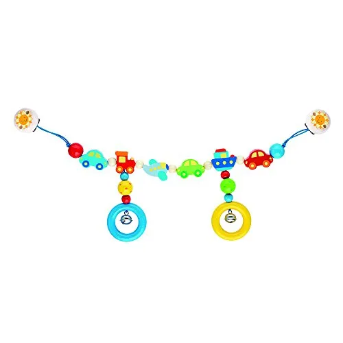 Heimess 736000 Kinderwagenkette Fahrzeuge - Kinderwagenspielzeug mit bunten Fahrzeugen, sorgt für Spaß und Ablenkung während der Spazierfahrt, schnell und einfach zu befestigen.