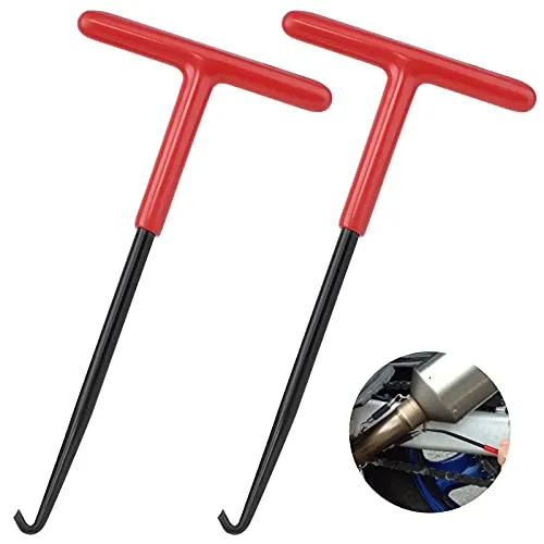 Auspuff Federhaken 2 Stück Motorrad Federzieher Bremse Federhaken Metall Federzug Haken T Haken Federzieher Stahl Federhaken für Motorrad Moped Fahrrad (16 * 8cm)