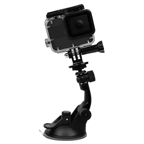 TEKCAM Saugnapf Halterung Suction Cup Mount, Action Kamera Leistungsfähige Saugnapfhalterung Kompatibel mit Gopro Hero 13 12 11 10 AKASO Insta360 DJI Osmo, Geeignet für Windschutzscheiben und Fenster