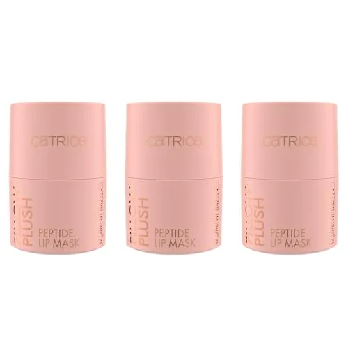 Catrice Pillow Plush Peptide Lip Mask, Nr. 010, Nude, feuchtigkeitsspendend, glättend, pflegend, natürlich, vegan, ohne Parabene, ohne Mikroplastikpartikel, Nanopartikel frei, 3er Pack (3x12g)