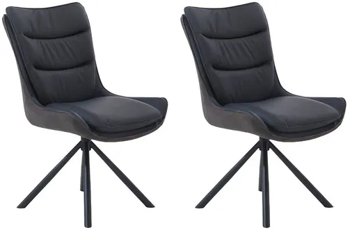 Jockenhöfer Gruppe Drehstuhl Maurice (Set, 2 St) – Echtleder, 360° Drehfunktion, bis 150kg