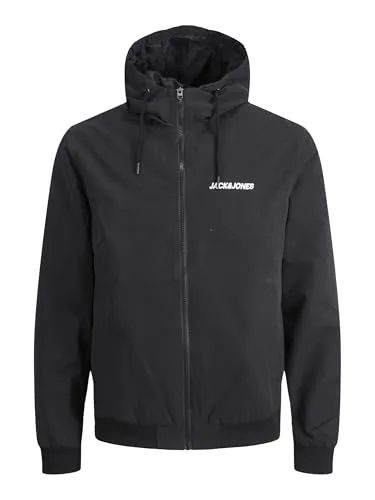 Jack & Jones PlusSize Bomberjacke JJERUSH HOOD BOMBER NOOS PLS - Funktionsjacke in 4XL, windabweisend mit modischem Logo Schriftzug und praktischen Eingrifftaschen, ideal für lässige Outfits.