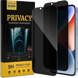 Privacy Schutzfolie für iPhone 14 Glas Sichtschutz Anti-Spy Glasfolie 2 Stück