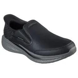 Skechers Herren Sneakers, schwarz, 45 EU - Herren-Sneaker aus hochwertigem Glattleder, bietet ultimativen Komfort und Stil für den Alltag.