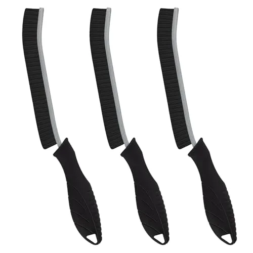 FOOGWEE Hartborsten Ecken Reinigungsbürste Schwarz - Fugenbürste Bad Reinigungsbürste - Bürste Reinigung Putzbürste - Schmale Spaltreinigungsbürste für Fugen und Ecken von Fenster und Fliesen 3 Stück