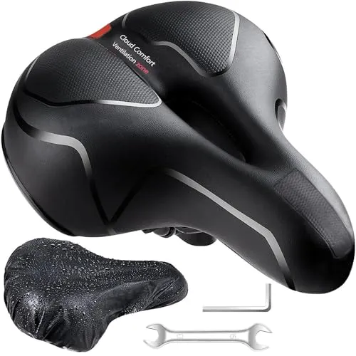 Fahrradsattel Cloud Comfort Pro Max - Bequem Radfahren ohne Schmerzen - Fahrradsättel mit hochmodernem Memory-Schaum und stoßdämpfenden Federkugeln für ultimativen Komfort und Stabilität auf jedem Terrain.