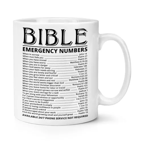 Tasse mit Bibelnotnummern, 284 ml, Aufschrift 