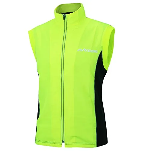 Airtracks Thermo Winter Fahrradweste Laufweste Pro Radweste Warm Atmungsaktiv Winddicht Wasserabweisend Reflektierend S M L Xl XXL XXXL 3Xl 4XL - neon - S