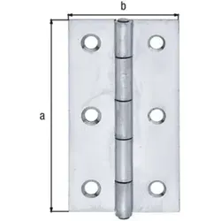 Scharnier H.82mm B.44mm S.1,3mm VA schmal GAH