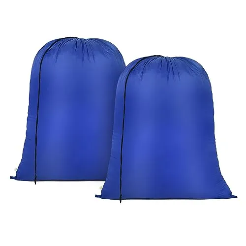 OTraki 2 Stück Wäschesack Reise 70x90cm Wasserdicht Schmutzwäsche Wäschesammler Faltbarer Wäschetasche Wäschebeutel Groß Kapazität Wäschekorb Aufbewahrungstasche Wäschetonne Wäschebehälter Blau