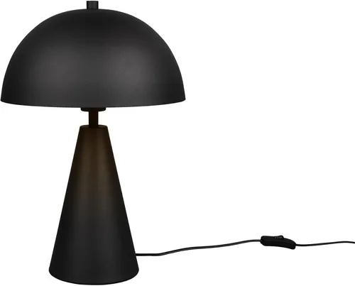 lightling Tischleuchte Alfredo, mit Schnurschalter, IP20 Indoor, exkl. 1 x E27, max. 40W, Höhe 43 cm, Ø 30 cm, Metall, schwarz matt