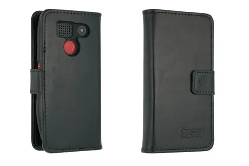 caseroxx Bookstyle Handytasche für Artfone C1 / C1+ in schwarz – Klapphülle mit Kreditkartenfächern, Magnetverschluss, Standfunktion & Rundumschutz für Display und Gehäuse