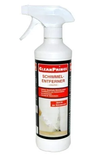 CleanPrince Schimmelentferner chlorfrei 500 ml, Stockflecken, Pilze, Bakterien, Sporen Schimmel reinigen entfernen vernichten Schimmelex Antischimmel Schimmelfrei Schimmelentfernung