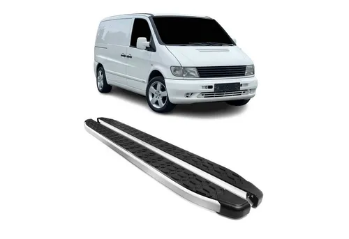 OMAC Kfz-Schmutzfänger Trittbretter Seitenschweller für Mercedes Vito 1996-2003 L1/L2 2 tlg, 2-tlg., Rutschfest, Haltbar, Aerodynamik
