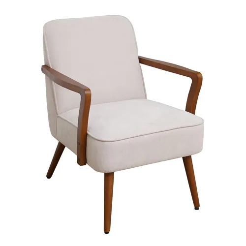 SVITA Sessel TUVA – Gepolsterter Loungesessel mit Armlehnen, Dunkelgrün & Beige - Einzelsessel mit stilvollem Stoffbezug und robusten Holzbeinen. Ideal für gemütliche Stunden und entspannende Momente in Ihrem Wohnraum.