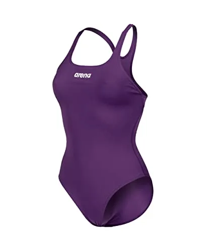 Arena Solid Swim Pro Team Einteiliger Damen Badeanzug – Schnelltrocknend und Chlorbeständig - Sportlicher Damen Badeanzug aus langlebigem arena MaxLife Eco-Gewebe, ideal für intensives Training. Mit breiten Trägern für optimalen Halt und UV-Schutz, perfekt für Hobbyschwimmerinnen und Wettkämpfe.
