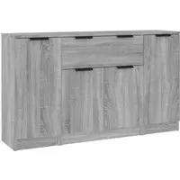 vidaXL Sideboards 3 Stk. Grau Sonoma Holzwerkstoff in grau von vidaXL