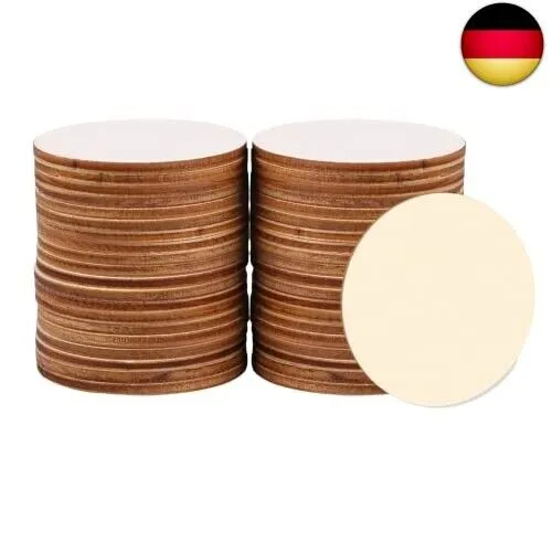 Stück unbehandelte Holzstücke, runde Form, heller Holzausschnitt, n 100