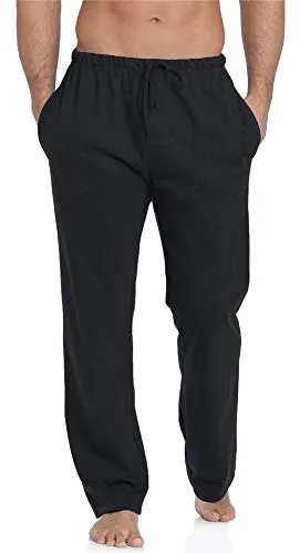 Ladeheid Herren Schlafanzugshose LA40-252 (Black, XXL) - Schlafanzughosen für Herren, aus 100% atmungsaktiver Baumwolle, mit bequemem Gummi im Bund und zwei praktischen Taschen für zusätzlichen Komfort.