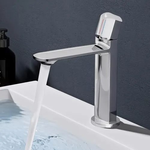 doporro Wasserhahn Bad Waschtischarmatur - Premium Badarmatur aus Vollmessing mit 131mm Auslaufhöhe, ideal für komfortables Haarewaschen und Wasserauffüllen. Hygienisch, leicht zu reinigen und mit Wasserersparnis durch Luftperlen-Technologie!