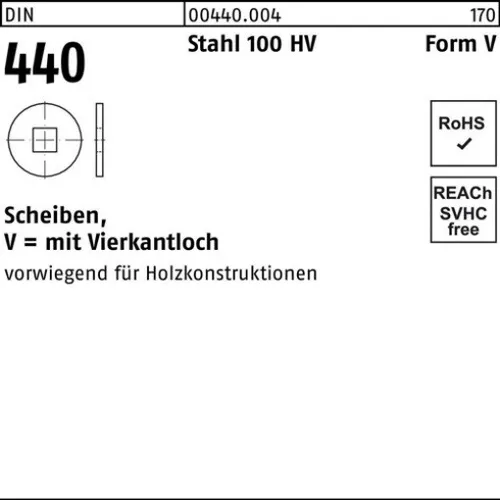 100er PACK(Stk)  000440000040066000 Scheibe DIN 440 V 6,6x 22 x 2 Stahl 100 HV