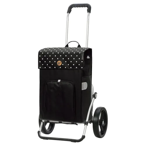 ANDERSEN Royal Shopper Malit Einkaufstrolley schwarz 49 L - Einkaufstrolley mit langlebigem Aluminium-Fahrgestell, klappbar und mit leisen Flüsterrädern. Ideal für den täglichen Einkauf mit einer Tragkraft von 50 kg und zusätzlichem Thermofach.