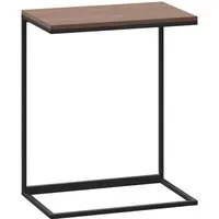 vidaXL C-förmiger Beistelltisch Schwarz 55x35x66 cm - Stylischer und praktischer Couchtisch aus robustem Holzwerkstoff und Eisen, ideal für jedes Zimmer. Leicht zu reinigen und mit stabiler Tischplatte für Getränke und Deko.