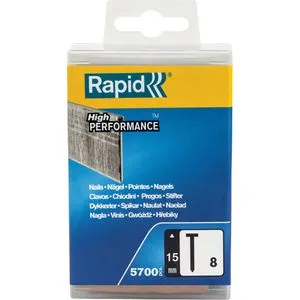 Rapid Tackernägel 8/15, 5000520, Typ 8, 15 mm verzinkte Stauchkopfnägel, 5700 Stück