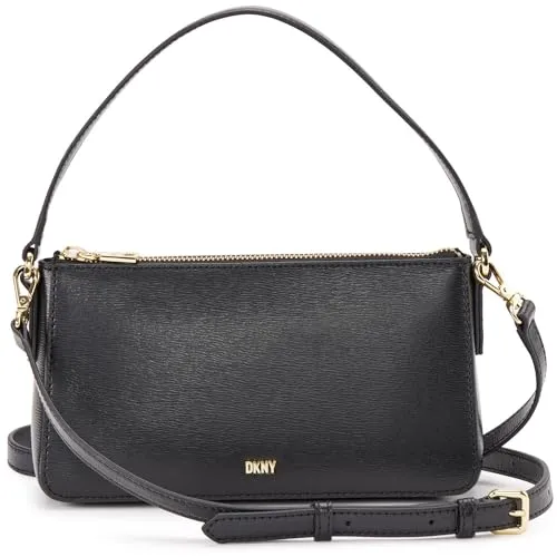DKNY Girl's Demi Bag Crossbody, Black Gold