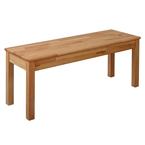 Krok Wood Sitzbank Tomas aus Massivholz (Buche, 100 x 35 x 45 cm) - Esszimmer Sitzbänke: Stabile Massivholzbank aus Buchenholz mit elegantem Design, ideal für moderne und traditionelle Wohnstile – perfekt für tägliche Nutzung!