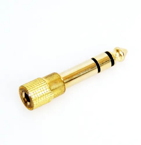 InLine 99305P Audio Adapter - 6,3mm Klinke Stecker an 3,5mm Klinke Buchse, Stereo, gold, ideal für hochwertige Audioverbindungen