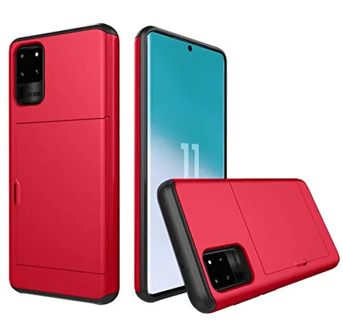 Lobwerk Schutzhülle für Samsung Galaxy S20 Ultra 6.9 Zoll Ultra Slim Case Tasche mit Kartenslot Rot