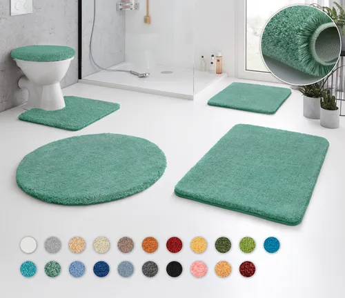 Kleine Wolke Badematte RELAX, blau rund | Ø 100 cm von Kleine Wolke