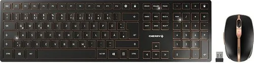 CHERRY DW 9100 SLIM - Kabelloses Tastatur- und Maus-Set - Maus-Tastatur-Set mit Bluetooth und 2,4 GHz Verbindung, leisen Tasten und wochenlanger Akkulaufzeit - ideal für produktives Arbeiten im Büro und zu Hause.