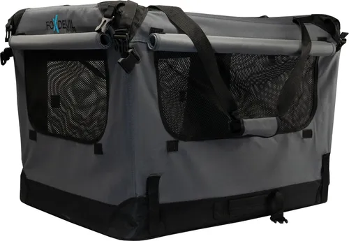 Foxdevil by xonic® Faltbare Hundebox für mittelgroße Tiere – Sicherer Transport für Auto und Zuhause