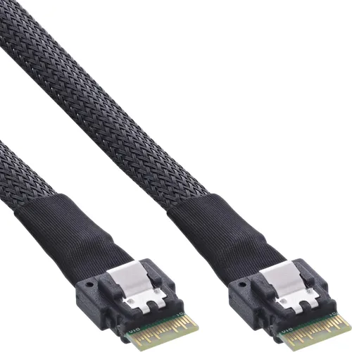 InLine Internes SAS-Kabel 24Gbit/s - 1m Schwarz - SCSI-Kabel & Adapter, hochgeschwindigkeitsfähiges 24Gbit/s Kabel für optimale Datenübertragung und zuverlässige Verbindungen in Serverumgebungen.