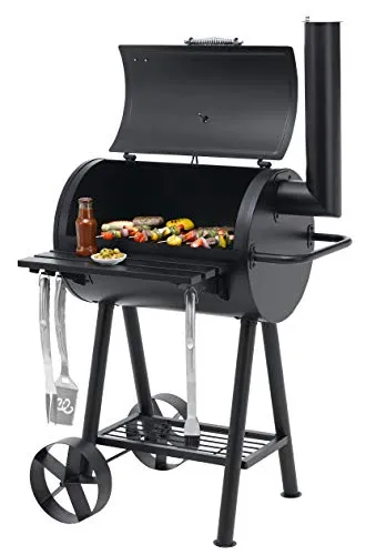 tepro Holzkohlegrill Grillfass Berkeley - Grillfläche: ca. 64,5 x 43,5 cm, mit Stahldeckel und Thermometer für perfektes Grillen, ideal für Gartenpartys und BBQs.