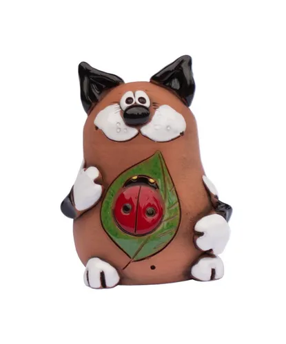 Gartenstecker Katze Keramik Kater Garten Deko Zaunhocker Skulptur Objekt Figur