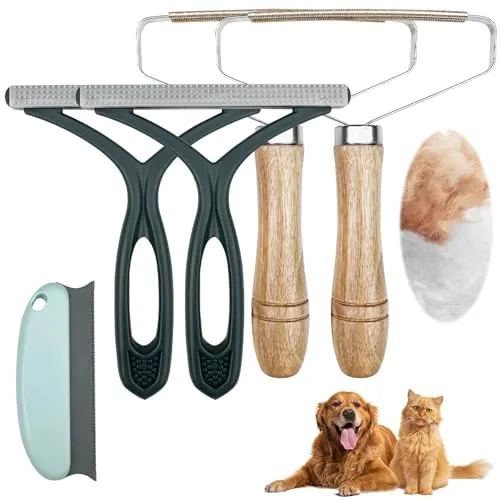 Chiluxendo 5 Stück Fusselrasierer Tierhaarentferner, Fusselentferner Fusselbürste, Katzenhaarentferner Lint Remover, Hundehaare Entfernen Wollkamm, Flusenentferner Pilling Bürste,Tierhaare Wollbürste