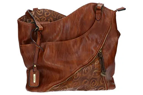 Rieker Damen H1025-22 Schultertasche Braun - Nuss-Antik Chestnut, stilvolles Design mit praktischem Reißverschluss und robustem Material