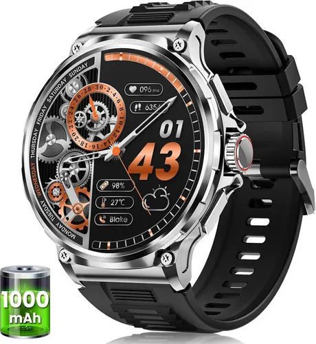 NAIXUES V69 Smartwatch (4,8 cm, Andriod ios), MILITARY SMARTWATCH