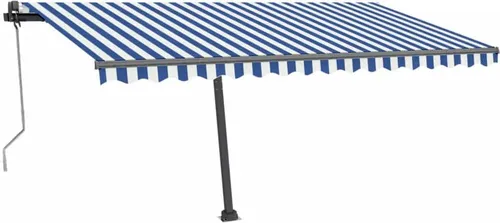 vidaXL Automatische Markise mit LED Windsensor 450x300cm Blau und Weiß