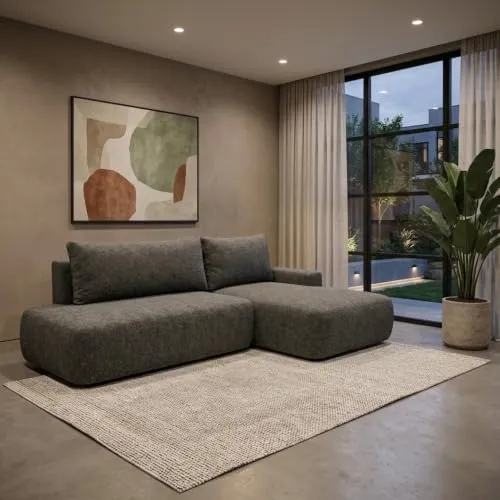 Ecksofa OLIMA mit Schlaffunktion und Bettkasten, Dunkelgrau R