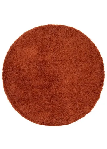 Tapiso Teppich Essence Round, Orange, 80x80 cm - Moderner runder Teppich mit minimalistischen Design. Ideal für Wohnzimmer und Eingangsbereiche. Pflegeleicht und elegant, bringt er harmonische Akzente in Ihr Zuhause.