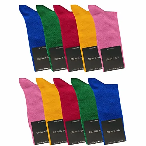 ca·wa·so Herren Socken aus 100% Baumwolle | 10er-Set Freizeitsocken ohne Naht - Herrensocken aus 100% Baumwolle, nahtlos und hautfreundlich, mit verstärkter Ferse und Spitze für optimale Haltbarkeit und Komfort.