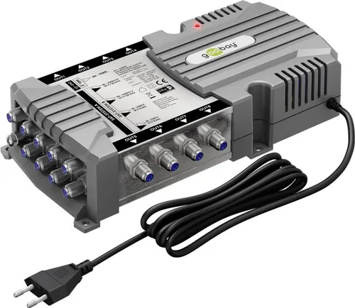 Sat-Multischalter 9 Eingänge/8 Ausgänge, Silber-Grau