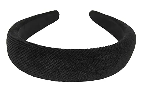 axy Breiter Haarreif mit Stoff gepolstertes Cord in schwarz von axy