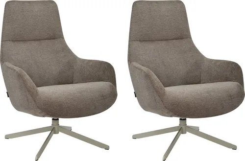 INOSIGN Drehsessel CLARINDA - Moderner, drehbarer Ohrensessel - Sessel mit 360-Grad Drehfunktion, robustem Metallgestell und eleganter taupe Farbe - ideal für modernes Wohnen und Entspannung.