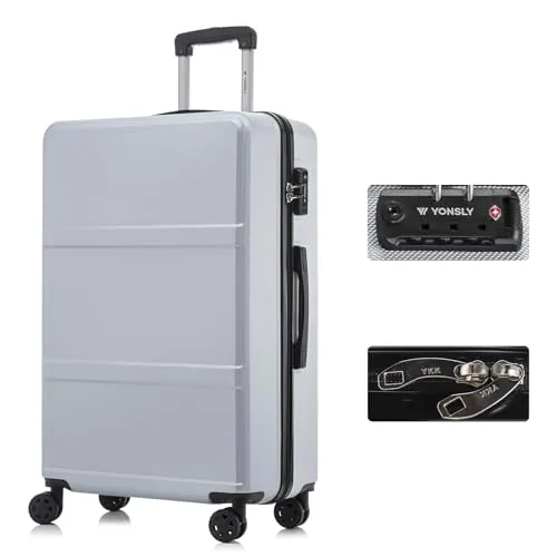 YONSLY Premium Reisekoffer mit TSA-Schloss (Silber, XL) in silber von YONSLY